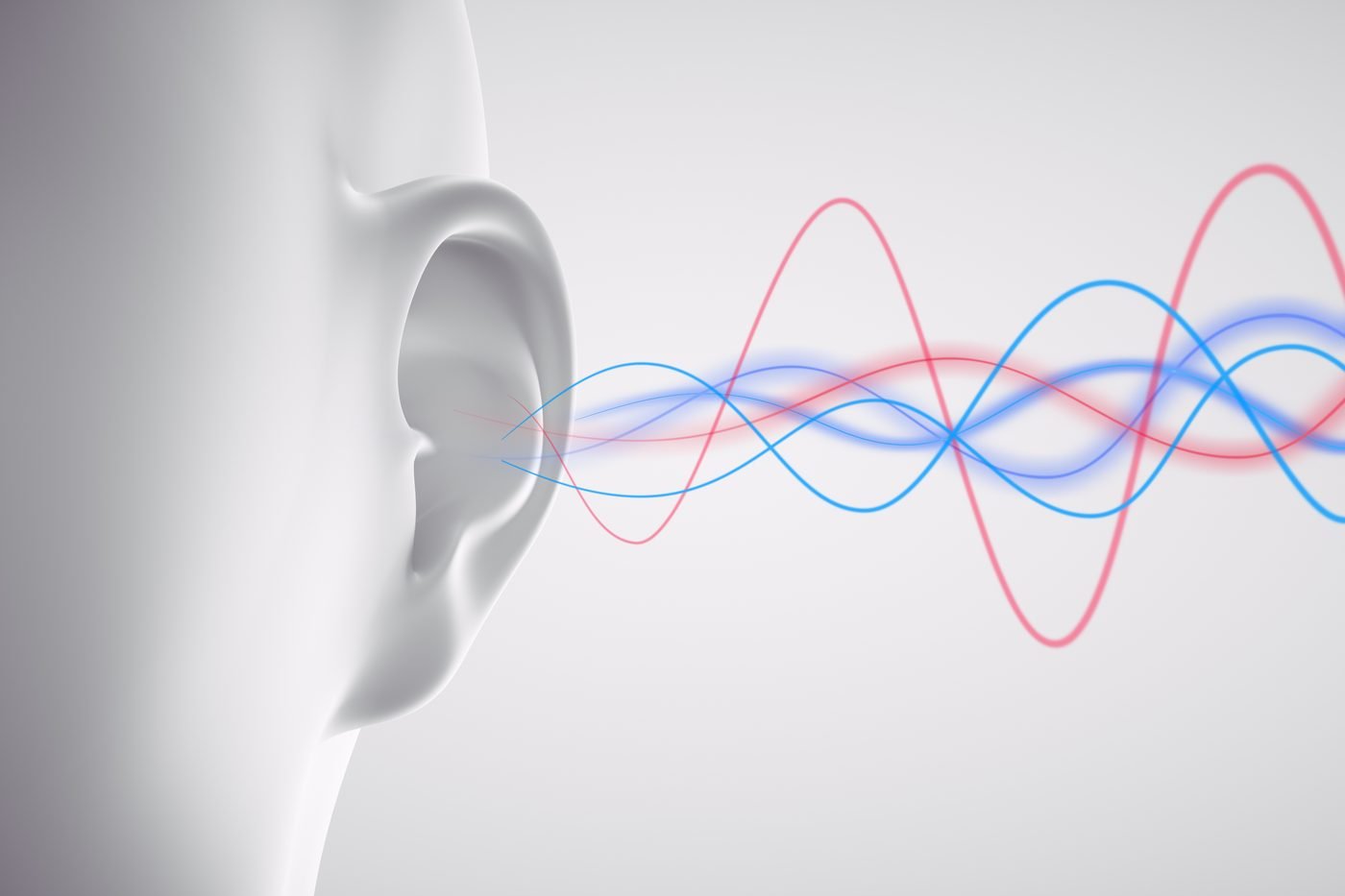 Sound waves reaching the ear